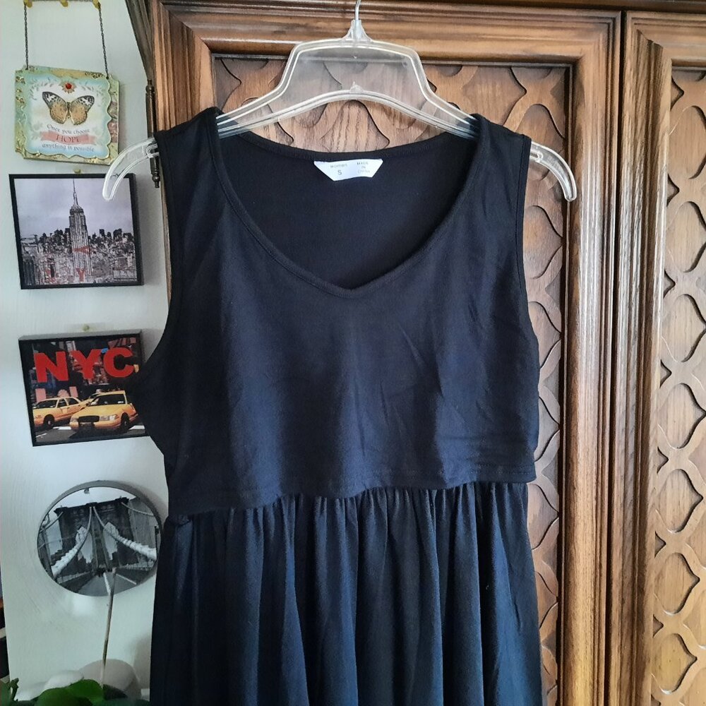 Maternity Nursing Tank Dress, Sleeveless VNeck w/ pockets NWT! - Black, Size S - Picture 3 of 16
